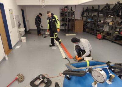 príprava sanačného rukávu a meranie jeho dĺžky